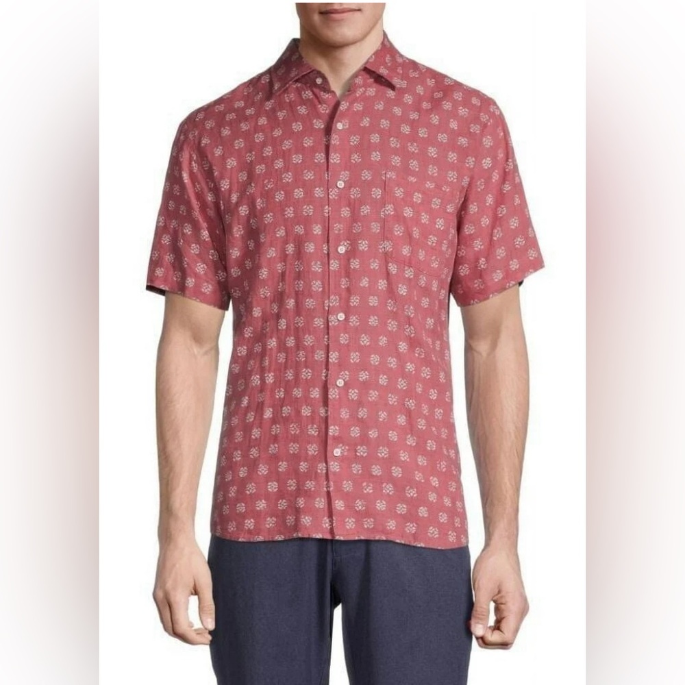 Peter Millar men's seaside kiva beach linen sport shirt golf
